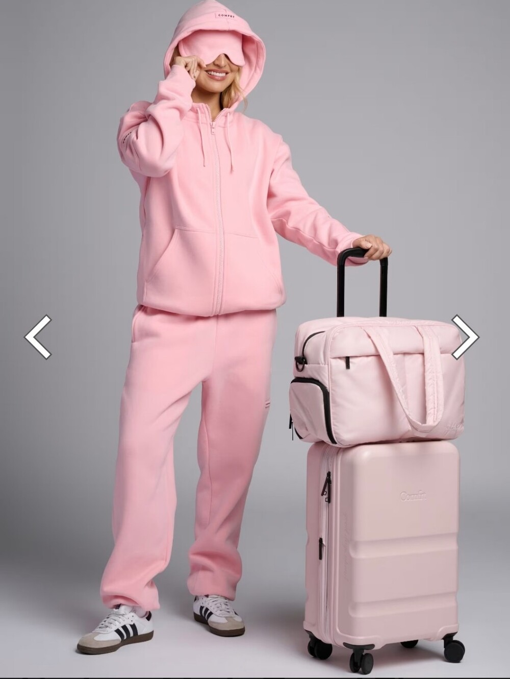 NIB Unisex 2pc Comfrt Pink Zip Airplane Hoodie And Joggers Set